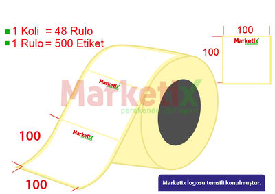 100x100 mm Barkod Etiketi Baskılı