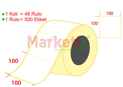 100x100 mm Kuşe Ürün Barkod Etiketi / Baskısız