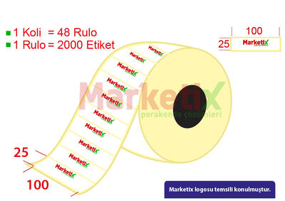 100x25 mm Barkod Etiketi Baskılı