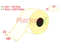 Marketix - 100x25 mm Barkod Etiketi Baskısız
