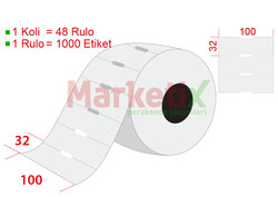 Marketix - 100x32 mm Karton Raf Etiketi Baskısız