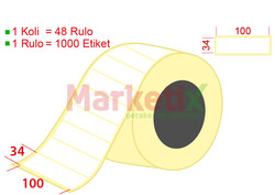 Marketix - 100x34 mm Barkod Etiketi Baskısız