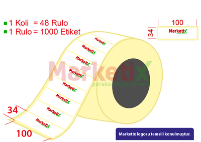 100x34 mm PP Plastik Ürün Barkod Etiketi / Baskılı