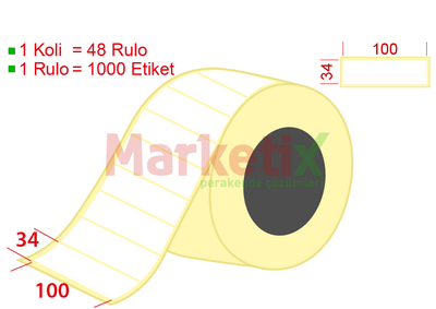 100x34 mm Kuşe Ürün Barkod Etiketi / Baskısız