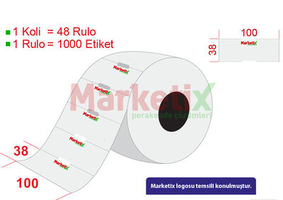 100x38 mm Karton Raf Etiketi Baskılı