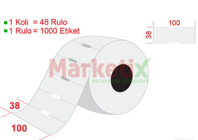 100x38 mm Karton Raf Etiketi Baskısız