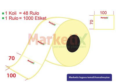 100x70 mm Kuşe Ürün Barkod Etiketi / Baskılı