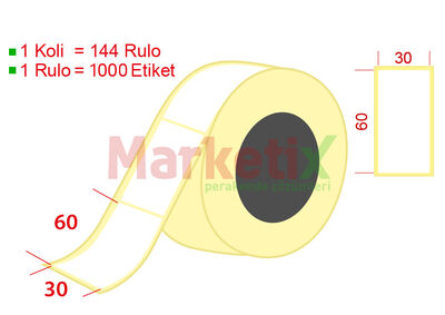 30x60 mm Barkod Etiketi Baskısız