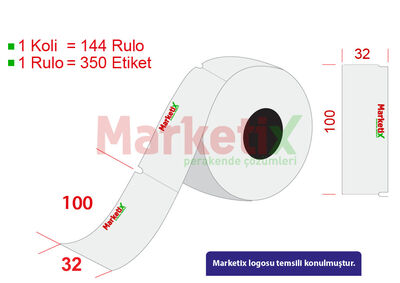 32x100 mm Karton Raf Etiketi Baskılı