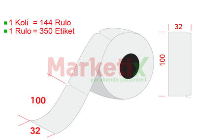 32x100 mm Karton Raf Etiketi Baskısız