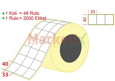 33x40 mm Kuşe Ürün Barkod Etiketi / Baskısız