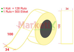 Marketix - 34x100 mm Barkod Etiketi Baskısız