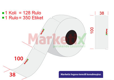 38x100 mm Karton Raf Etiketi Baskılı