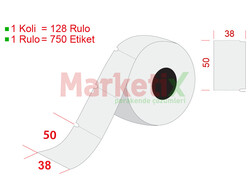 Marketix - 38x50 mm Karton Raf Etiketi Baskısız
