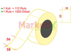 Marketix - 38x56 mm Barkod Etiketi Baskısız
