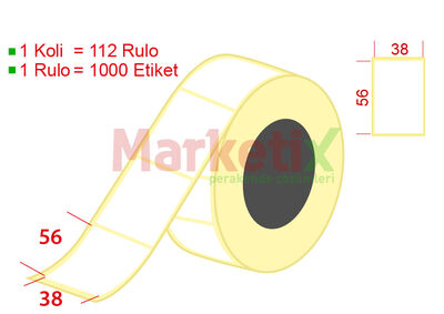 38x56 mm Barkod Etiketi Baskısız