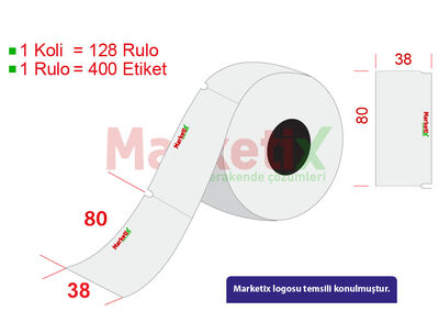 38x80 mm Karton Raf Etiketi Baskılı
