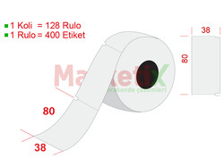 Marketix - 38x80 mm Karton Raf Etiketi Baskısız