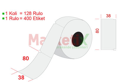 38x80 mm Karton Raf Etiketi Baskısız