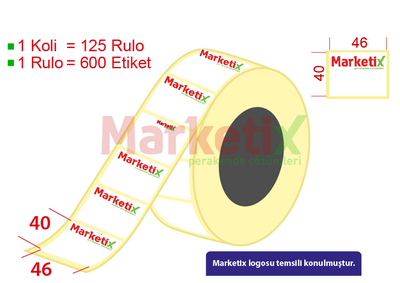 46x40 mm Lamine Termal Terazi Etiketi / Baskılı