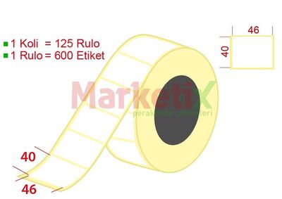 46x40 mm Terazi Etiketi Baskısız