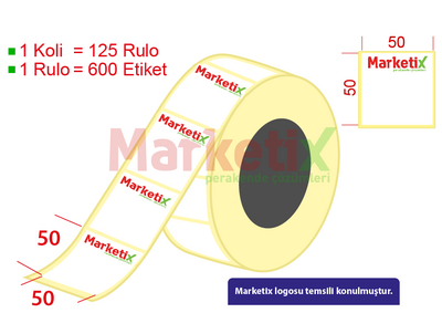 50x50 mm Lamine Termal Terazi Etiketi / Baskılı