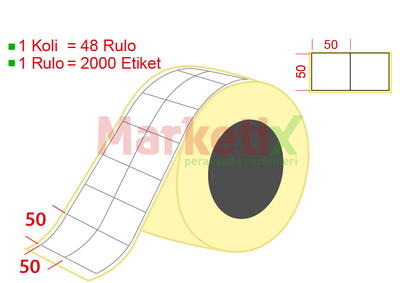 50x50 mm Kuşe Ürün Barkod Etiketi / Baskısız