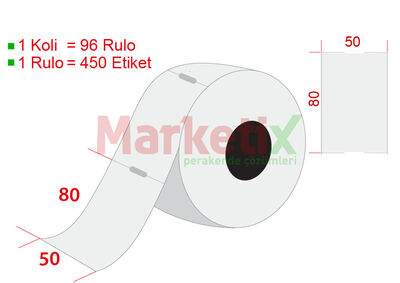 50x80 mm Karton Raf Etiketi Baskısız