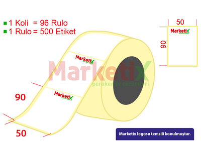 50x90 mm Barkod Etiketi Baskılı