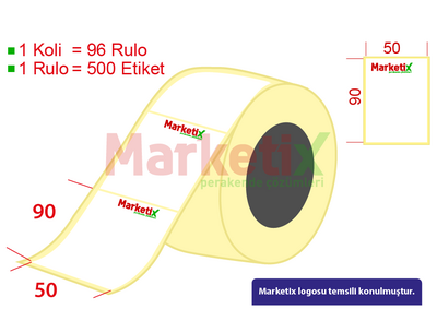 50x90 mm Kuşe Ürün Barkod Etiketi / Baskılı