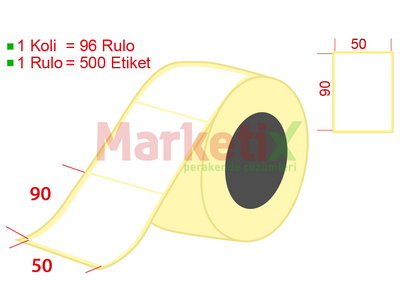 50x90 mm Kuşe Ürün Barkod Etiketi / Baskısız