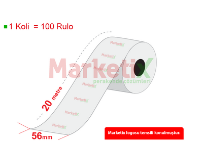 56x20 Metre Baskılı Termal Rulo