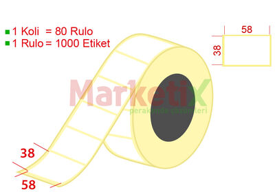 58x38 mm Barkod Etiketi Baskısız