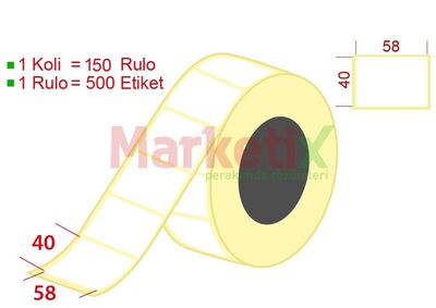 58x40 mm Terazi Etiketi Baskısız