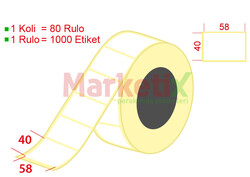 Marketix - 58x40 mm Barkod Etiketi Baskısız