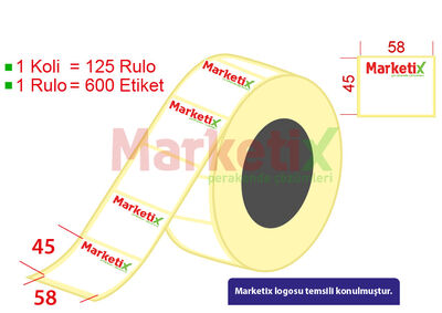 58x45 mm Terazi Etiketi Baskılı