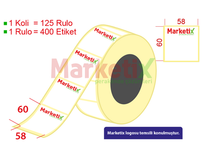 58x60 mm Lamine Termal Terazi Etiketi / Baskılı