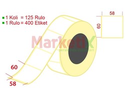 Marketix - 58x60 mm Terazi Etiketi Baskısız