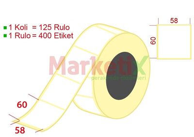 58x60 mm Terazi Etiketi Baskısız