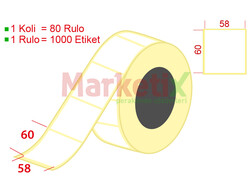 Marketix - 58x60 mm Barkod Etiketi Baskısız