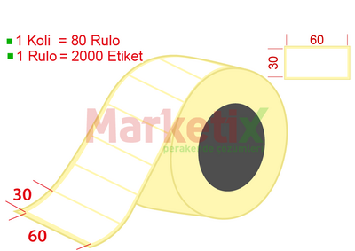 60x30 mm Kuşe Ürün Barkod Etiketi / Baskısız