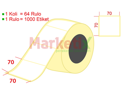 70x70 mm Kuşe Ürün Barkod Etiketi / Baskısız