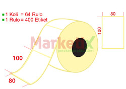 Marketix - 80x100 mm Barkod Etiketi Baskısız