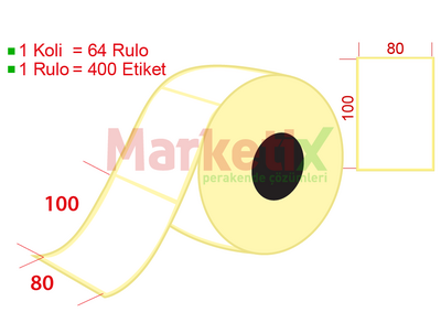 80x100 mm Kuşe Ürün Barkod Etiketi / Baskısız