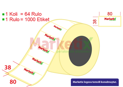 80x38 mm Kuşe Ürün Barkod Etiketi / Baskılı