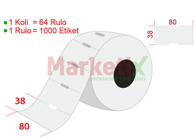 80x38 mm Karton Raf Etiketi Baskısız