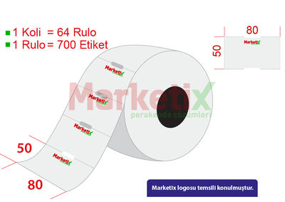 80x50 mm Karton Raf Etiketi Baskılı