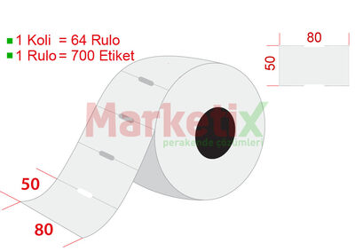 80x50 mm Karton Raf Etiketi Baskısız