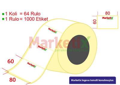 80x60 mm Barkod Etiketi Baskılı