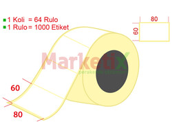 Marketix - 80x60 mm Barkod Etiketi Baskısız